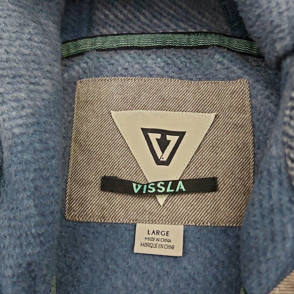 Vissla Hoodie Boys Large 12 Blue Fleece Striped Cozy Comfy Warm Travel Outdoor - Picture 9 of 12